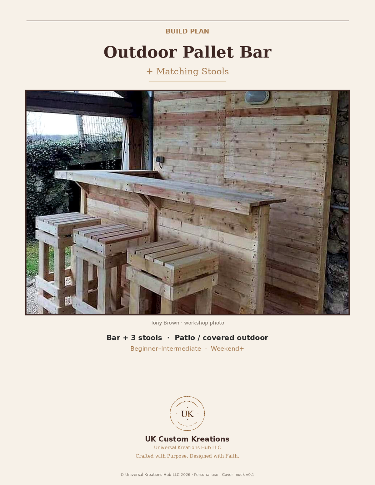 Outdoor Pallet Bar Set — DIY Build Plan PDF