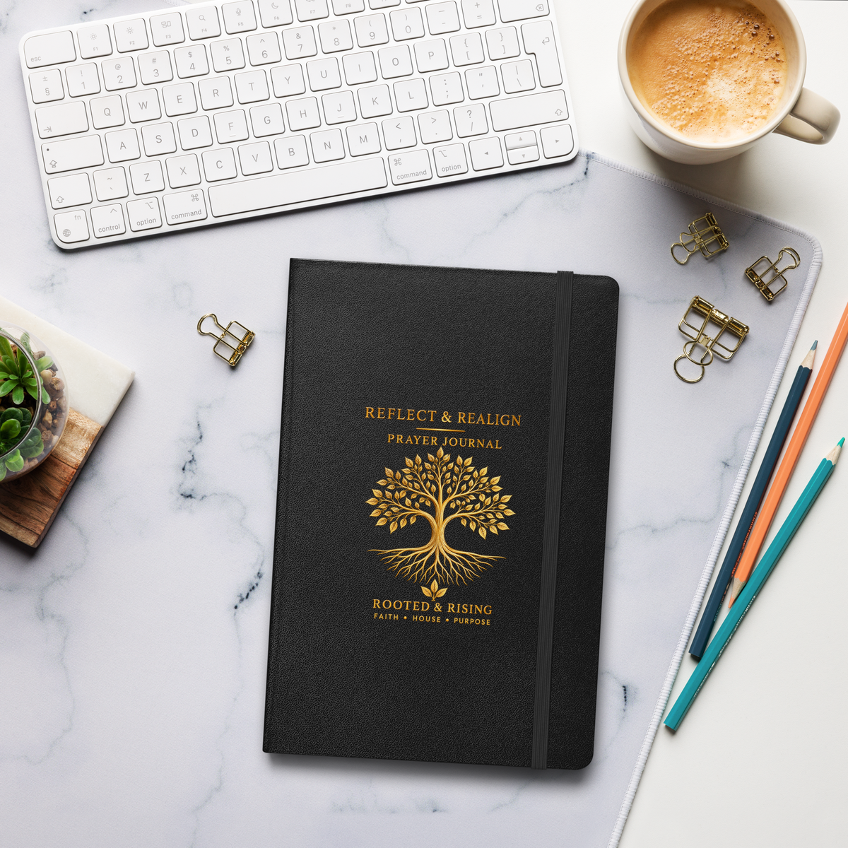 REFLECT & REALIGN | Rooted & Rising Prayer Journal Hardcover bound notebook